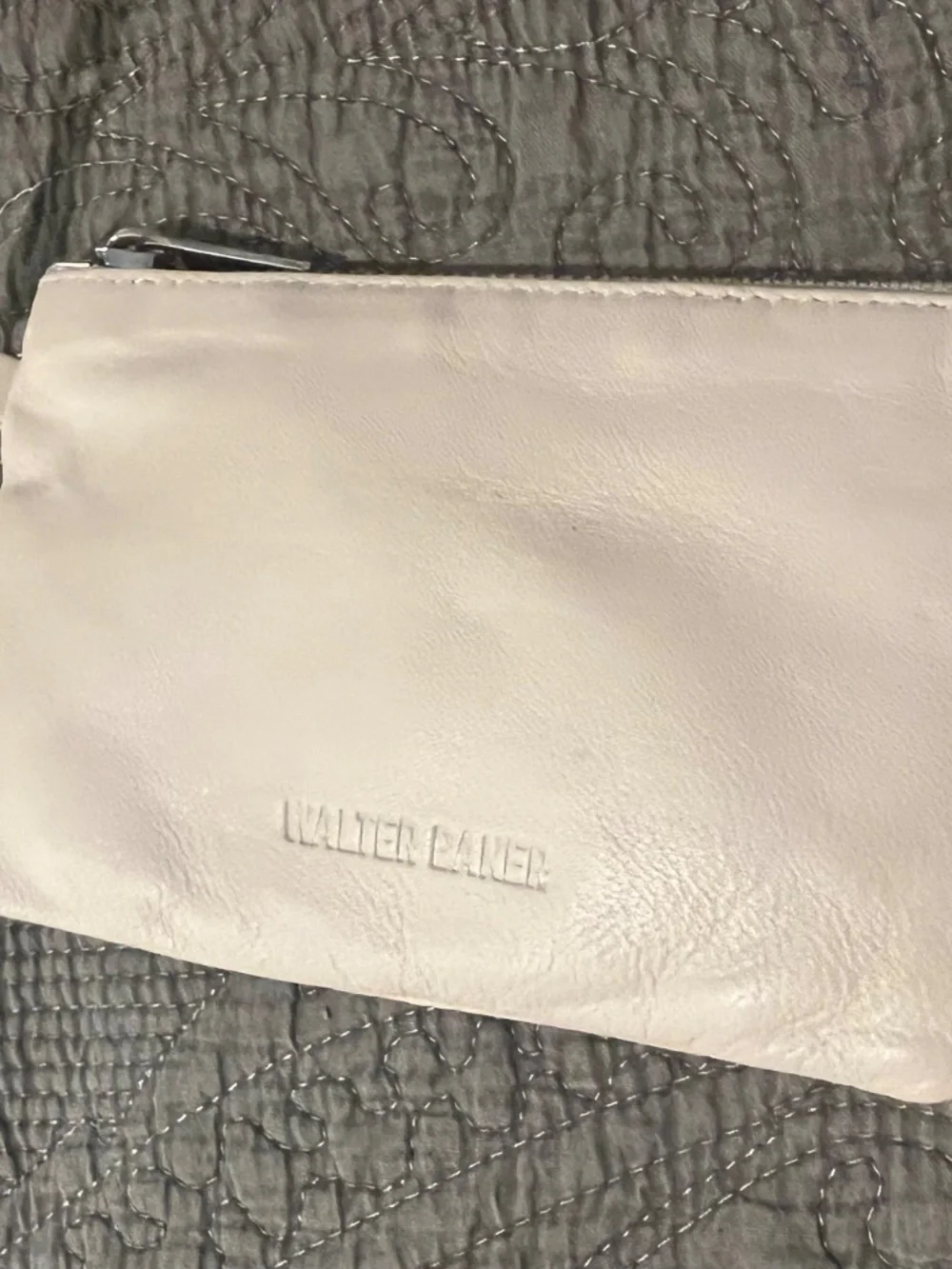 Walter Baker Dakota Oyster Pleated Leather Shoulder Bag Detachable Zipper Pouch